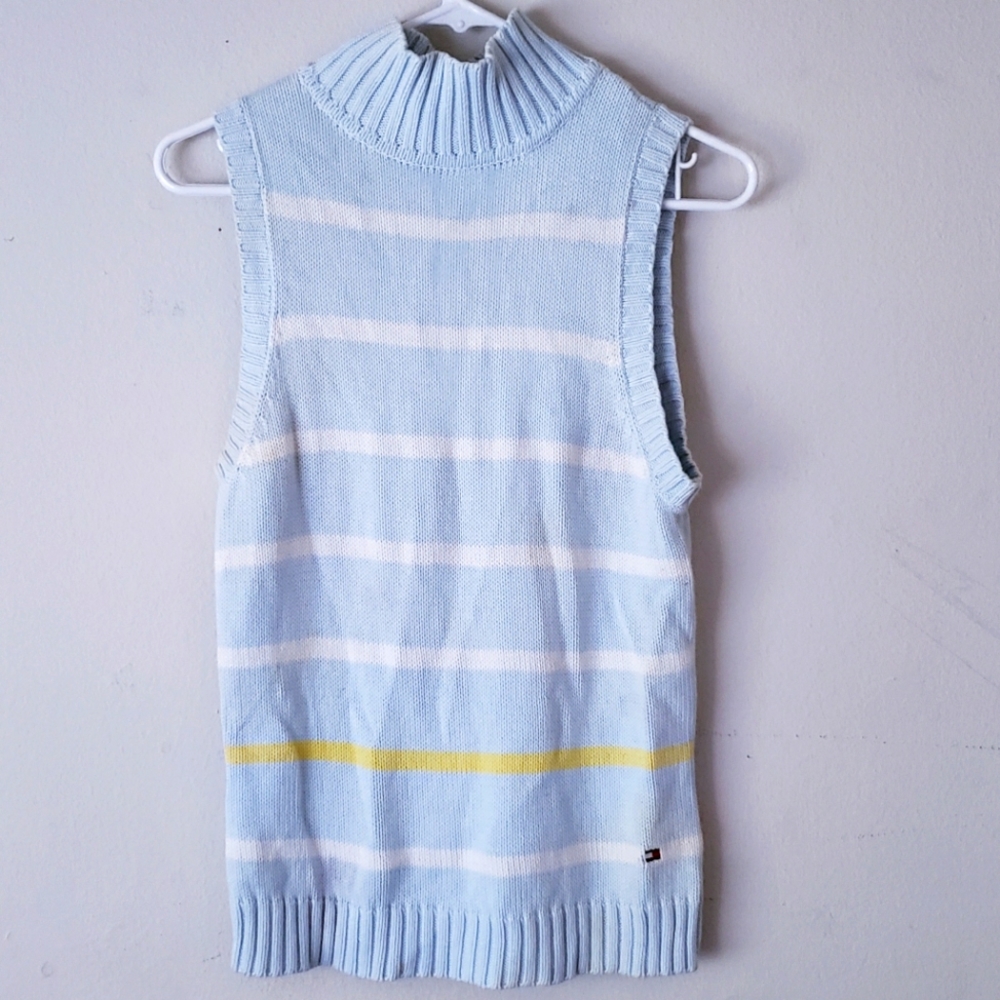Tommy Hilfiger Light Blue & White Stripped Sweater Vest